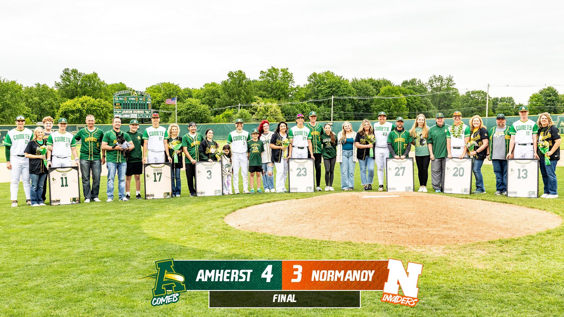 Baseball Wins on Senior Night - Amherst Steele High School