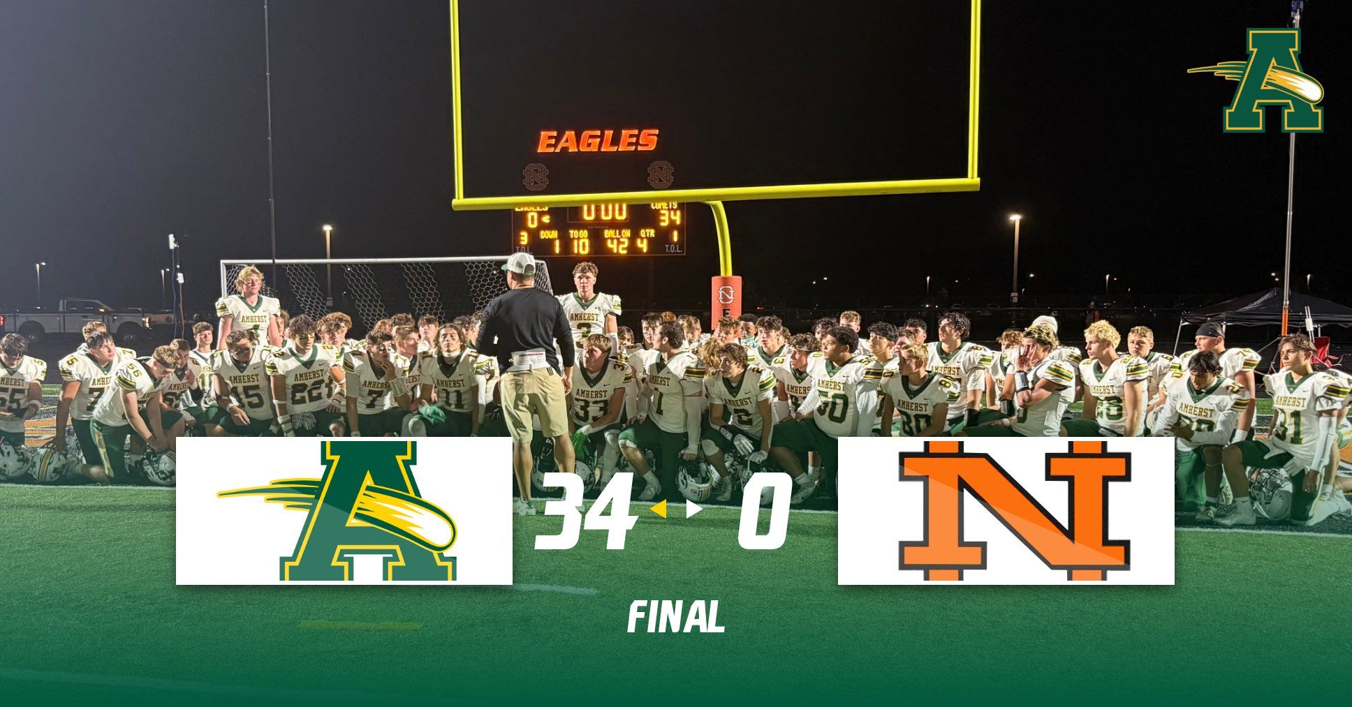 Football beats North Olmsted 34-0 - Amherst Steele High School