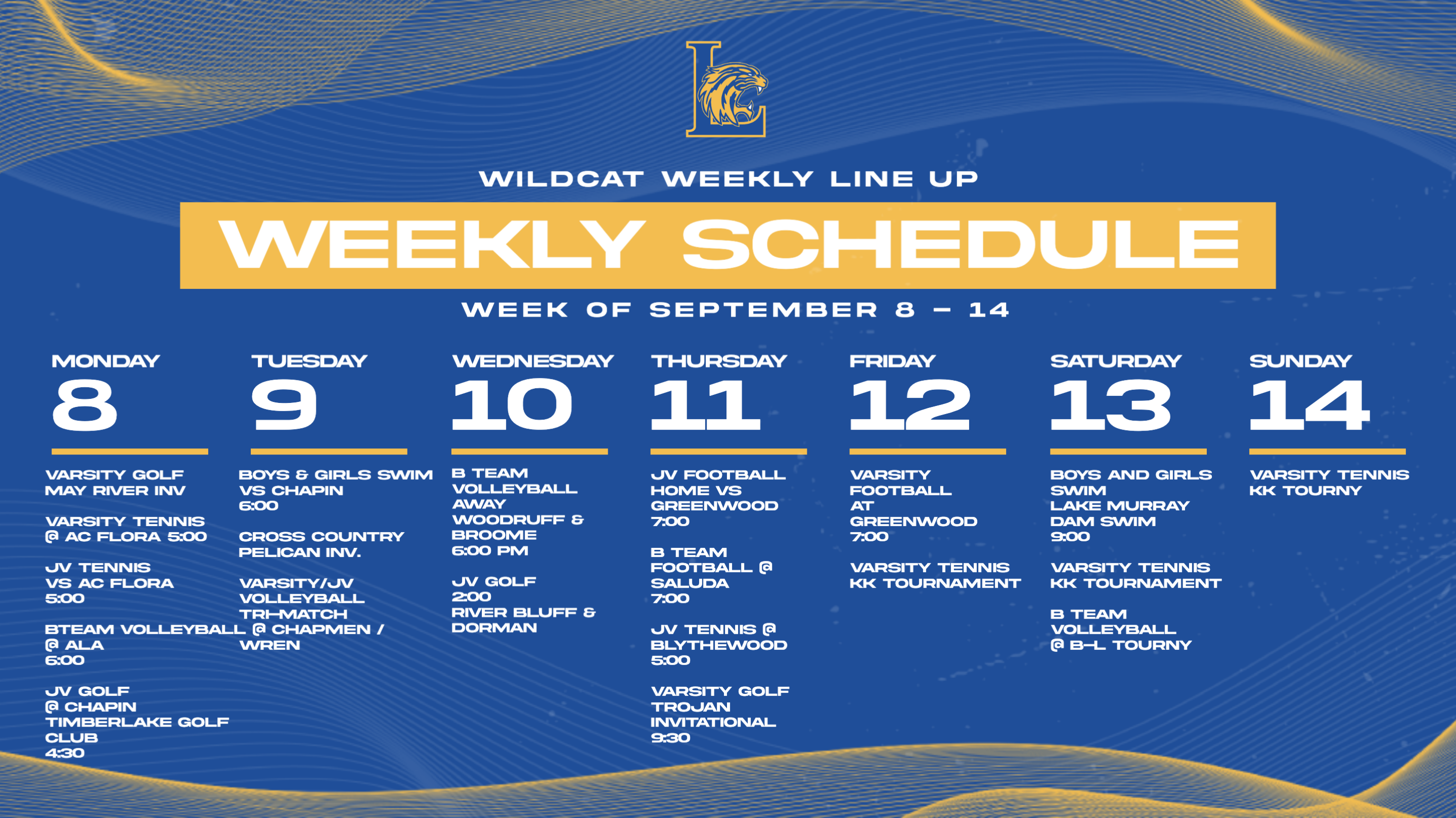Wildcat Weekly Line Up, volume 5 - Lexington High